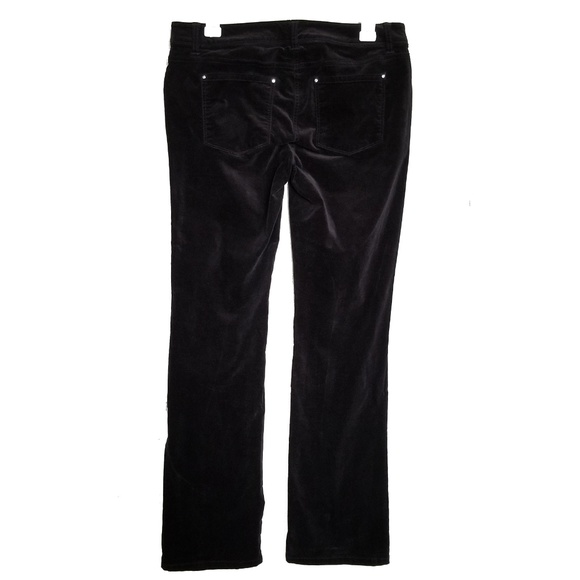 WHBM Black Velour Noir Slim Leg Pants 4 - Picture 2 of 5